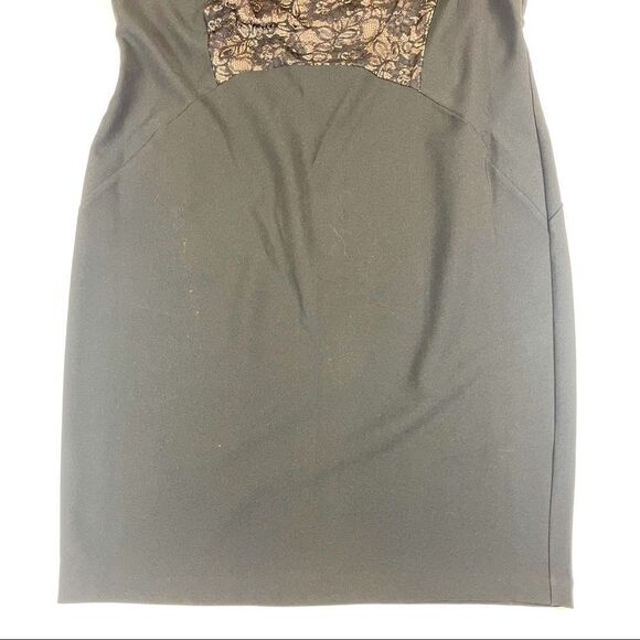 NWT London Times Dress Lace Cowl Neck Cocktail Midi Women's Black Size14W - Picture 4 of 12